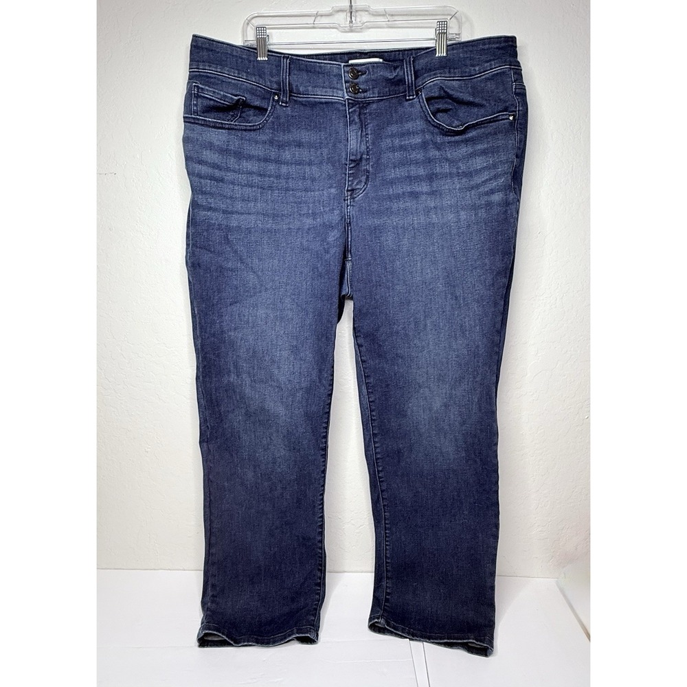 Lane Bryant Blue‎ Jeans Size 22 Flex Waist Tighter Tummy High Rise Straight Plus